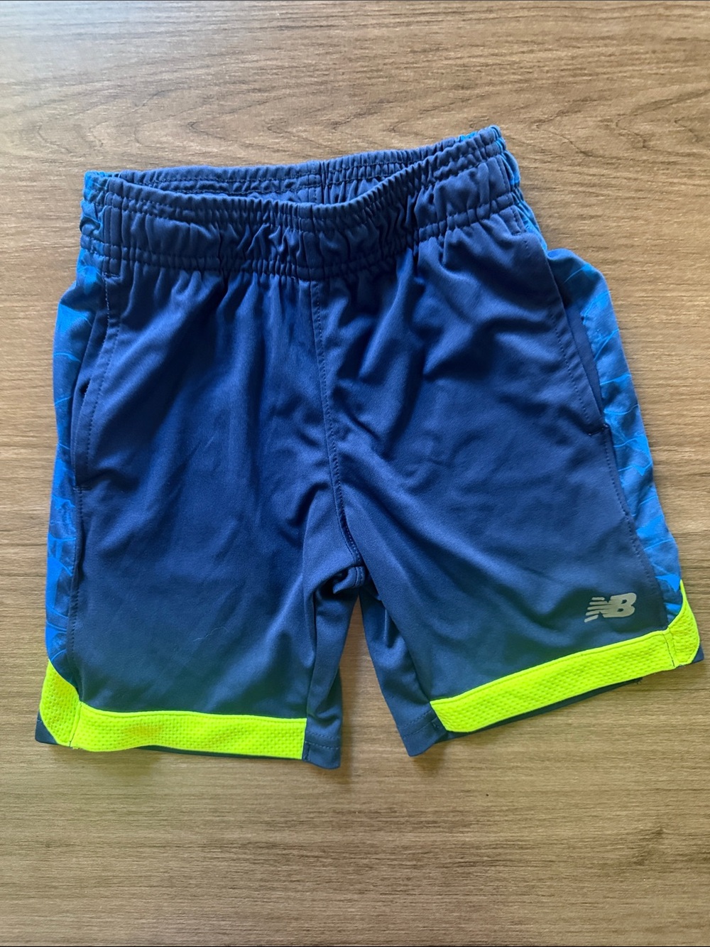New Balance Royal Blue Shorts with Neon Yellow Accents 4T boys